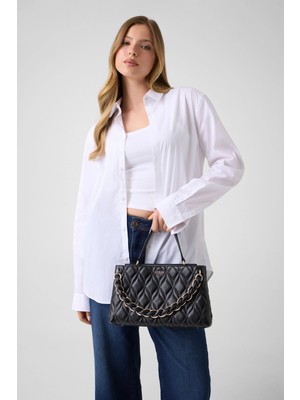 Guess Maxine 2 Bölmeli Kadın Siyah El Çantası HWQG9733050-BLA