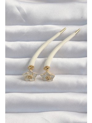 MiraLive Pirinç Krem Renk Botega Küpe - TJ-BKP9169