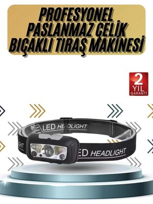 Erdo Ticaret Kamp Lambası Kafa Feneri Kafa Lambası Ayarlanabilir Sensörlü Şarjlı