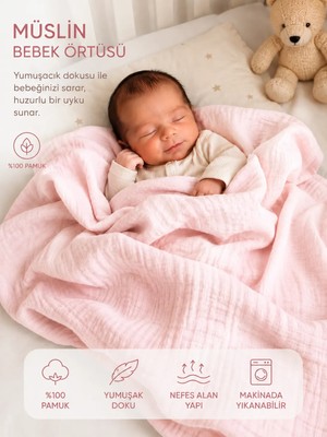 Dery Collection Müslin Bebek Örtüsü %100 pamuk