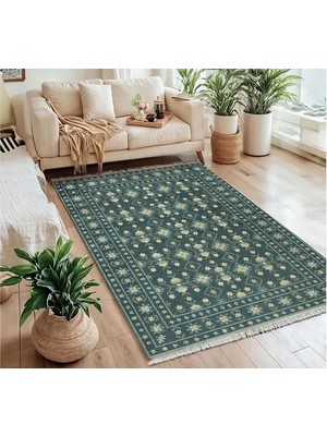 Vivense Mavi Çiçek Dokuma Taban Halı, 474 Yng, 150X230 cm