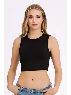 İlke Likralı Elastan Sıfır Kol Crop 2317