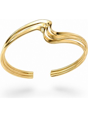 Serelya Zikzak Model Gold Renk Pirinç Kadın Bileklik