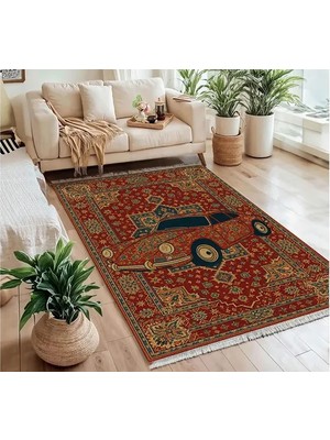 Vivense Bordo Car Dokuma Taban Halı, 498 Yng, 120X180 cm