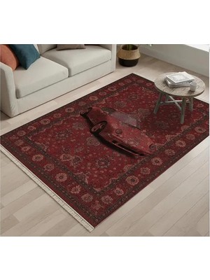 Vivense Bordo Vintage Car Dokuma Taban Halı, 495 Yng, 150X230 cm