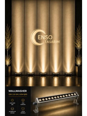 Enso Tasarım 12W 35 cm Gün Işığı LED Wallwasher Dış Cephe Duvar Cami Bahçe Aydınlatma