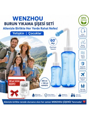 Wenzhou BPA İçermeyen Sinüs / Burun Yıkama Şişes i- Burun Aspiratörü (Yetişkin ve Çocuk Burun Yıkama Eki İçerir) + 100ml BURUN YIKAMA SERUMU HEDİYE!