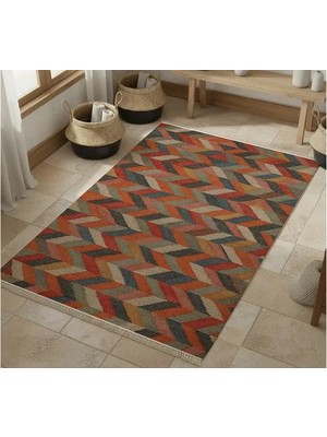 Vivense Renkli Zigzak Dokuma Taban Halı, 524 Yng, 120X180 cm