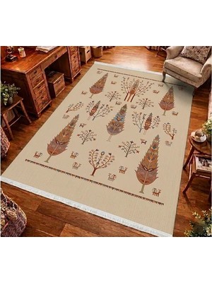 Vivense Bej Orman Dokuma Taban Halı, 623 Yng, 80X150 cm