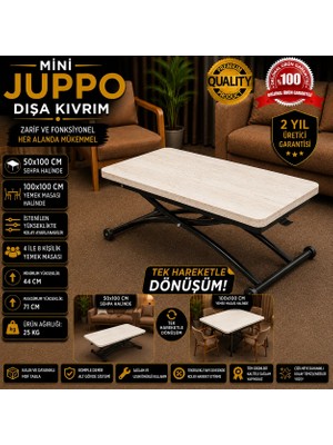 Mini Juppo Üst Tabla Mdf Traverten Oval Köşe Alt Ayak Metal Dışa Veya Içe Kıvrım