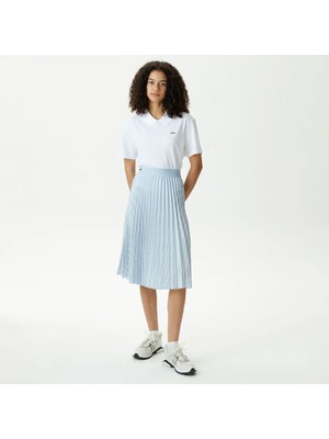 Lacoste Womens Fashion Show Edition Belted Pleated Skirt