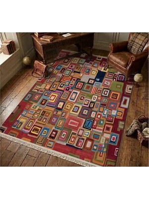 Vivense Renkli Geometri Dokuma Taban Halı, 616 Yng, 150X230 cm