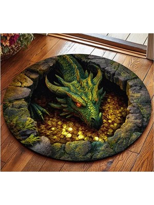 Vivense Ejderha Dokuma Taban Halı, 555 Yng, 150X150 cm