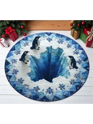 Vivense Kutup Penguenleri Dokuma Taban Halı, 553 Yng, 150X150 cm