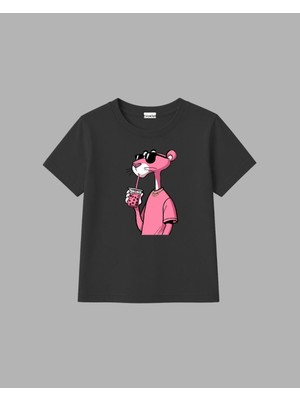 Ciro Kids %100 Pamuk'lu Pembe Panter Baskılı Unisex Çocuk T-Shirt ( 4 -14YAŞ )