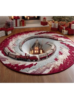 Vivense Yeni Yıl Ekspresi Baskılı Dokuma Taban Halı, 546 Yng, 80X80 cm