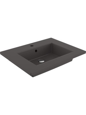 Bocchı Milano Etejerli Lavabo 60 cm (Mat Antrasit)