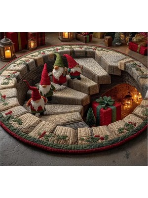 Vivense Cüce Sığınağı Baskılı Dokuma Taban Halı, 545 Yng, 150X150 cm