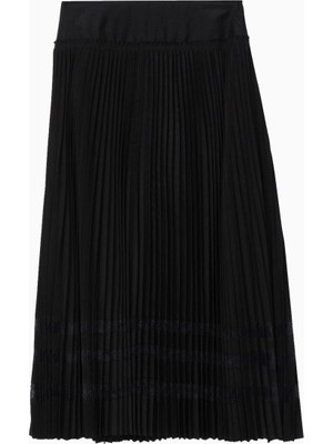 3.1 Phillip Lim Dantel Detaylı Pliseli Tasarım Kadın Midi Etek