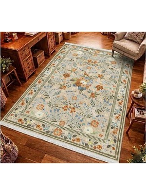 Vivense Vintage Garden Dokuma Taban Halı, 617 Yng, 120X180 cm