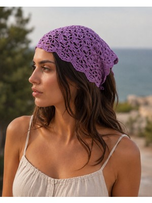 Talin Handmade Organik Ip Örgü Çok Amaçlı Bandana Büstiyer – Bağlamalı Crop, Bikini Üstü Şalı ve Saç Aksesuarı