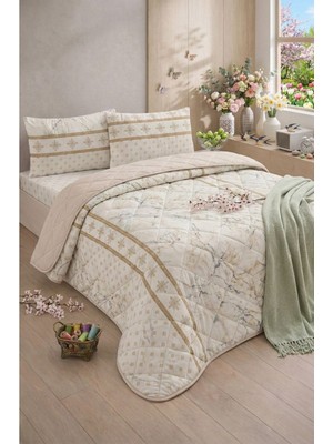 Ely Parker Tek Kişilik Pike Çift Taraflı Kapitone Pike ve Yatak Örtüsü Takımı – 160X230 cm Desenli (Çarşafsız)