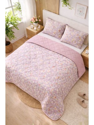 Ely Parker Tek Kişilik Pike Çift Taraflı Kapitone Pike ve Yatak Örtüsü Takımı – 160X230 cm Desenli (Çarşafsız)