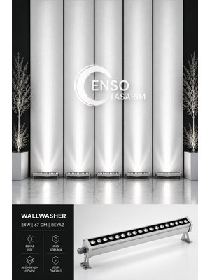 Enso Tasarım 24W 67 cm Beyaz LED Wallwasher Dış Cephe Duvar Cami Bahçe Aydınlatma