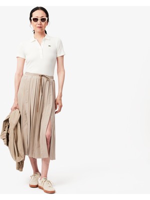Lacoste Women's Long Pleated Flannel Skirt