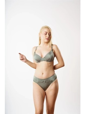 D Lingerie Vert D’eau Kaplı Üçgen Bikini Takımı- DM1820Y