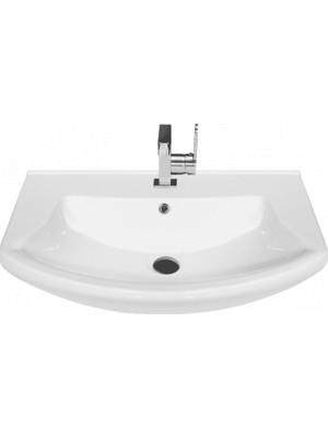 Turkuaz Seramik Cerastyle Evita Serisi 70 x 52 cm Etajerli Lavabo