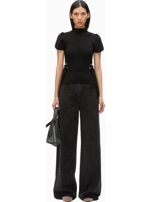 3.1 Phillip Lim Compact Rib Tulip Triko Dik Yaka Kadın Bluz