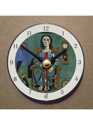 Bsb Picasso Tablosu Temalı Magnet Saat Buzdolabı Süsü Duvar Saati 10,5cm MS7039