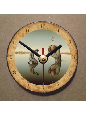 Bsb Salvador Dali Tablosu Temalı Magnet Saat Buzdolabı Süsü Duvar Saati 10,5cm MS7045