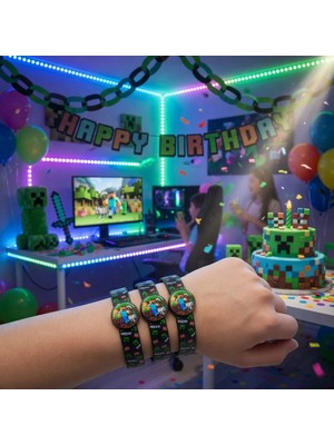 Dodomar Minecraft Bileklik 3lü Çıtçıtlı 18 cm Çocuk Parti Kostüm Aksesuarı