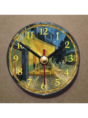 Bsb Van Gogh Tablosu Temalı Magnet Saat Buzdolabı Süsü Duvar Saati 10,5cm MS7007