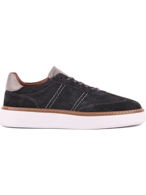 Shoetyle - Hakiki Süet Deri Antrasit Gri Renk Bağcıklı Günlük Erkek Ayakkabı - 250-3001