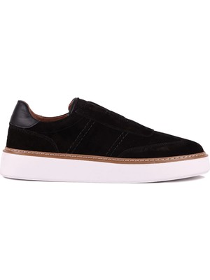 Shoetyle - Hakiki Süet Deri Siyah Renk Erkek Günlük Ayakkabı - 250-3002