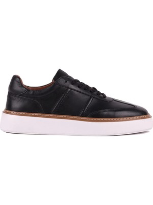 Shoetyle - Hakiki Deri Siyah Renk Bağcıklı Günlük Erkek Ayakkabı - 250-3001