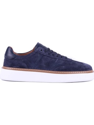 Shoetyle - Hakiki Süet Deri Lacivert Renk Bağcıklı Günlük Erkek Ayakkabı - 250-3001