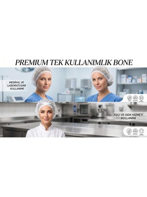 Luni Home Lunihome Premium Tek Kullanımlık Bone (100'LÜ Paket)