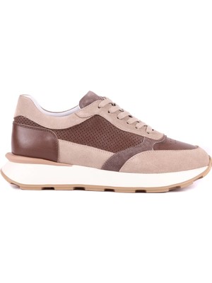 Shoetyle - Hakki Deri Bej Rengi Günlük Erkek Sneaker - 250-3000