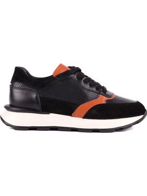 Shoetyle - Hakiki Deri Siyah Renk Günlük Erkek Sneaker - 250-3000