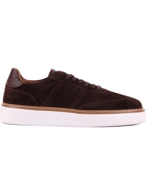 Shoetyle - Hakiki Süet Deri Kahverengi Bağcıklı Günlük Erkek Ayakkabı - 250-3001