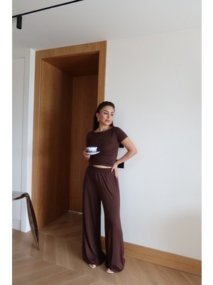 Özge Özgenç Kısa Kollu Modal Bluz Pantolon Takım