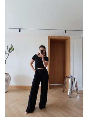 Özge Özgenç Kısa Kollu Modal Bluz Pantolon Takım