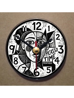 Bsb Picasso Tablosu Temalı Magnet Saat Buzdolabı Süsü Duvar Saati 10,5cm MS7003