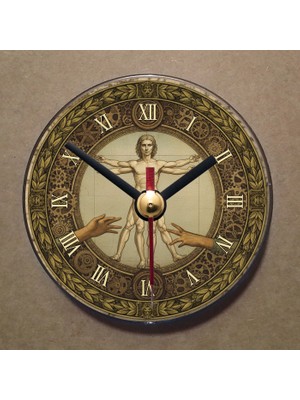 Bsb Da Vinci Tablosu Temalı Magnet Saat Buzdolabı Süsü Duvar Saati 10,5cm MS7011
