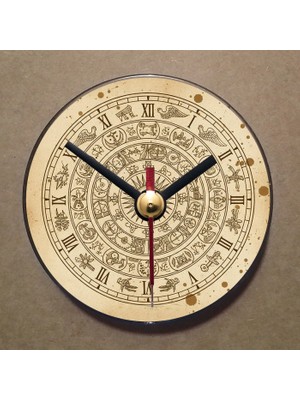 Bsb Astroloji Temalı Magnet Saat Buzdolabı Süsü Duvar Saati 10,5cm MS7010
