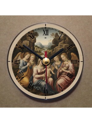 Bsb Da Vinci Tablosu Temalı Magnet Saat Buzdolabı Süsü Duvar Saati 10,5cm MS7021